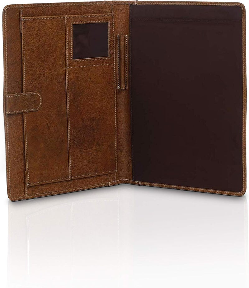 KomalC Leather Business Portfolio Business Personal Organiser Folder Full Grain Leather padfolio by - Image 2